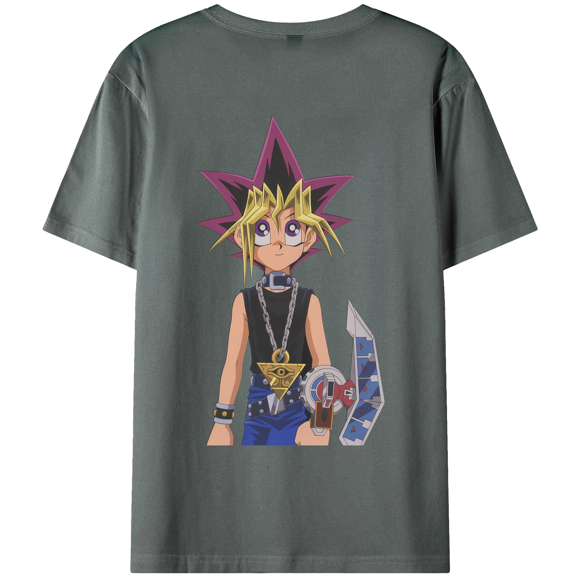 （画像用） 遊☆戯☆王 Yu-Gi-Oh! 綿100％ メンズ半袖Tシャツ（バックプリント） 通気性